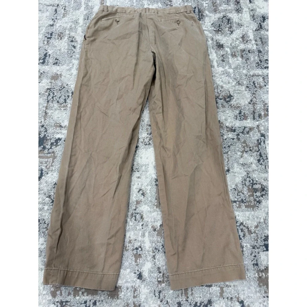 Polo Ralph Lauren Mens Tan Khaki Straight Leg Chino Pants 32x32 Cotton Twill